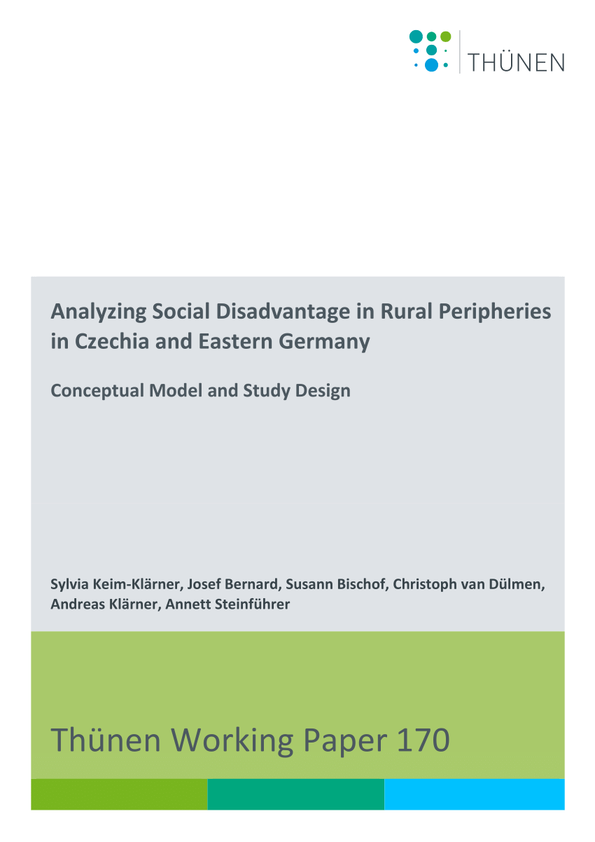 Analyzing social disadvantage in rural peripheries in Czechia and Eastern Germany: Conceptual model and study design.